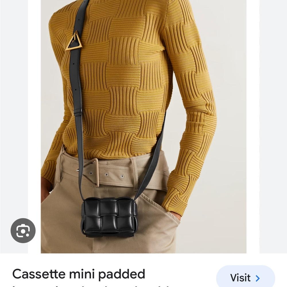 Brand new authentic Bottega mini cassette in black